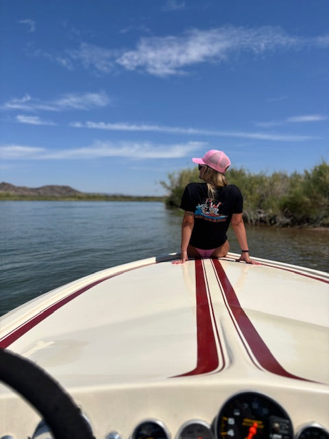 pink curved PW hat